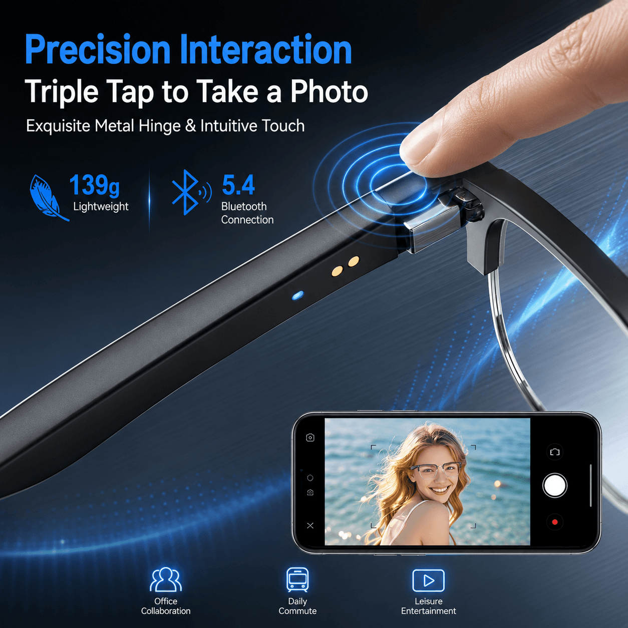 AIMB V2 Smart Bluetooth Glasse - огляд і ціна Gaming Glasses Blue
